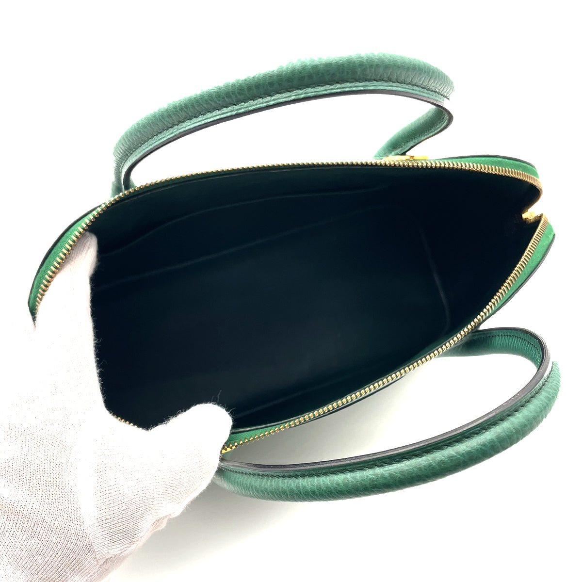 HERMES BOLIDE 35 VERT ANGLAIS  ARDENNES HAND SHOULDER BAG □ 90263218