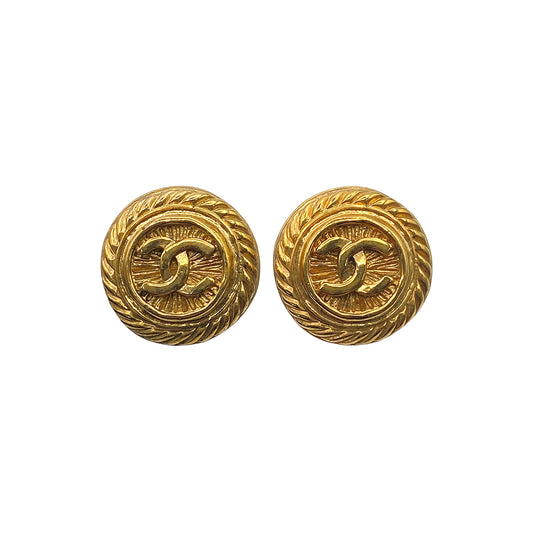 CHANEL VINTAGE EARRINGS COCOMARK GOLD 93P 90270317