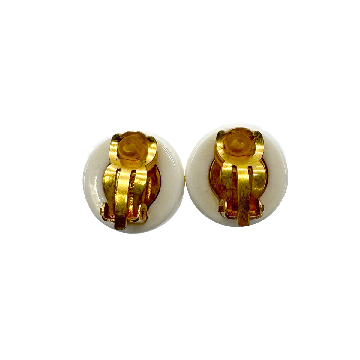 CHANEL EARRINGS COCOMARK ROUND WHITE 01P 90270320