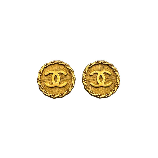 CHANEL VINTAGE EARRINGS ROUND COCOMARK ACCESSORY 95A 90270326