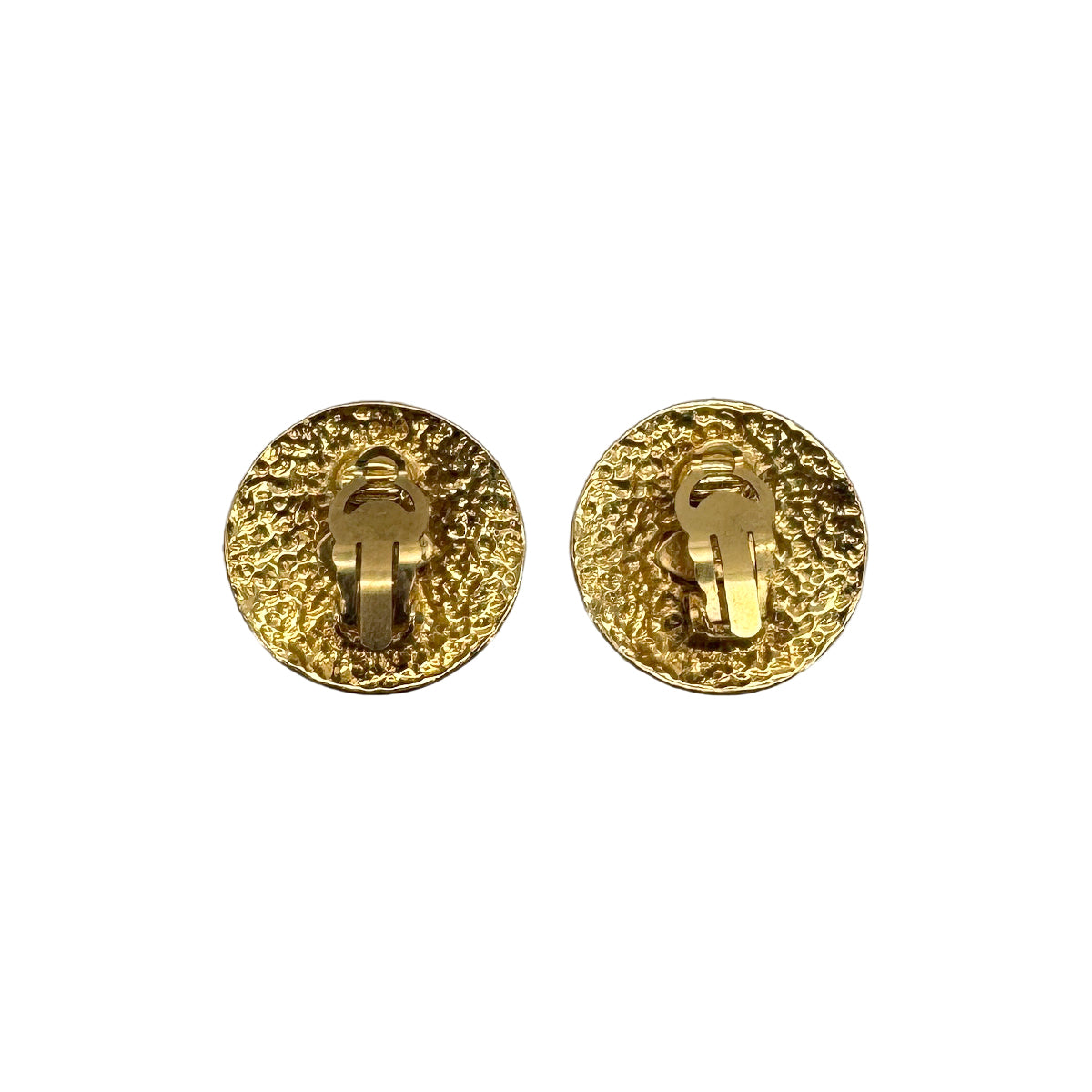 CHANEL VINTAGE EARRINGS ROUND COCOMARK GOLD ACCESSORY 94P 90270334