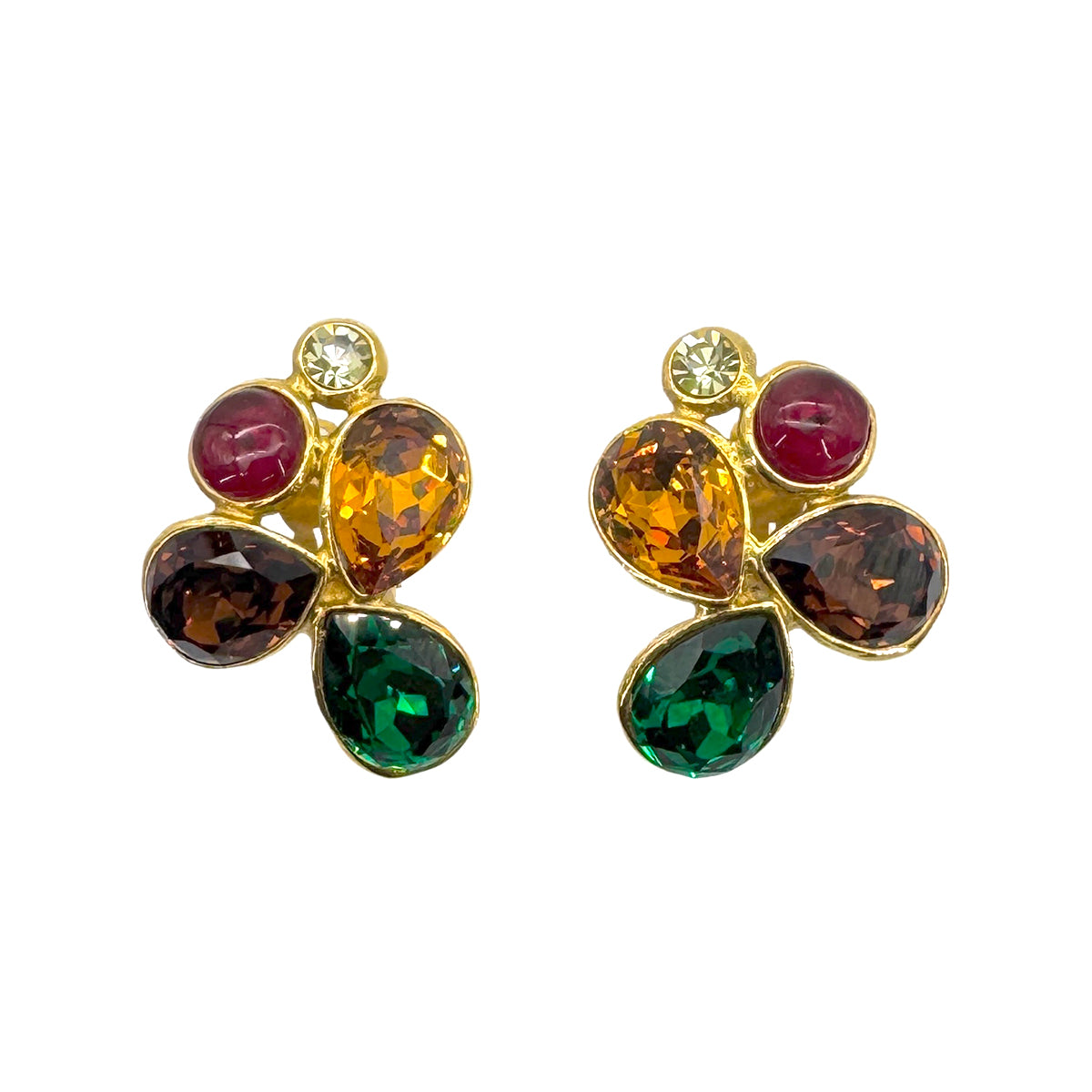 CHANEL VINTAGE EARRINGS COLOR STONE ACCESSORY 26 90270364