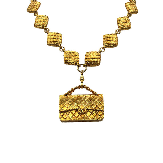 CHANEL VINTAGE NECKLACE MATELASSE GOLD ACCESSORY 90270370