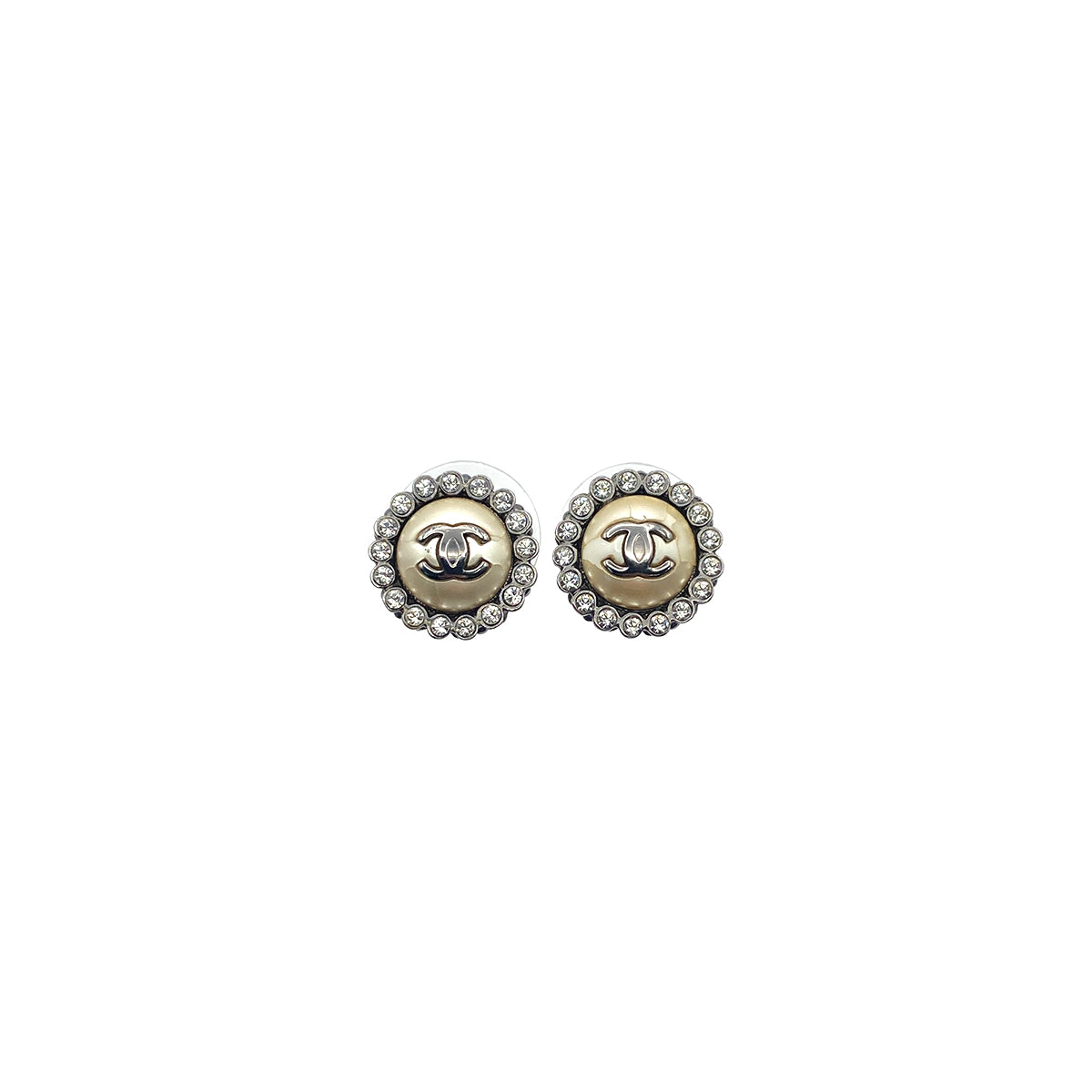 CHANEL EARRINGS COCOMARK FAUX PEARL RHINESTONE ACCESSORY 16A 90270377