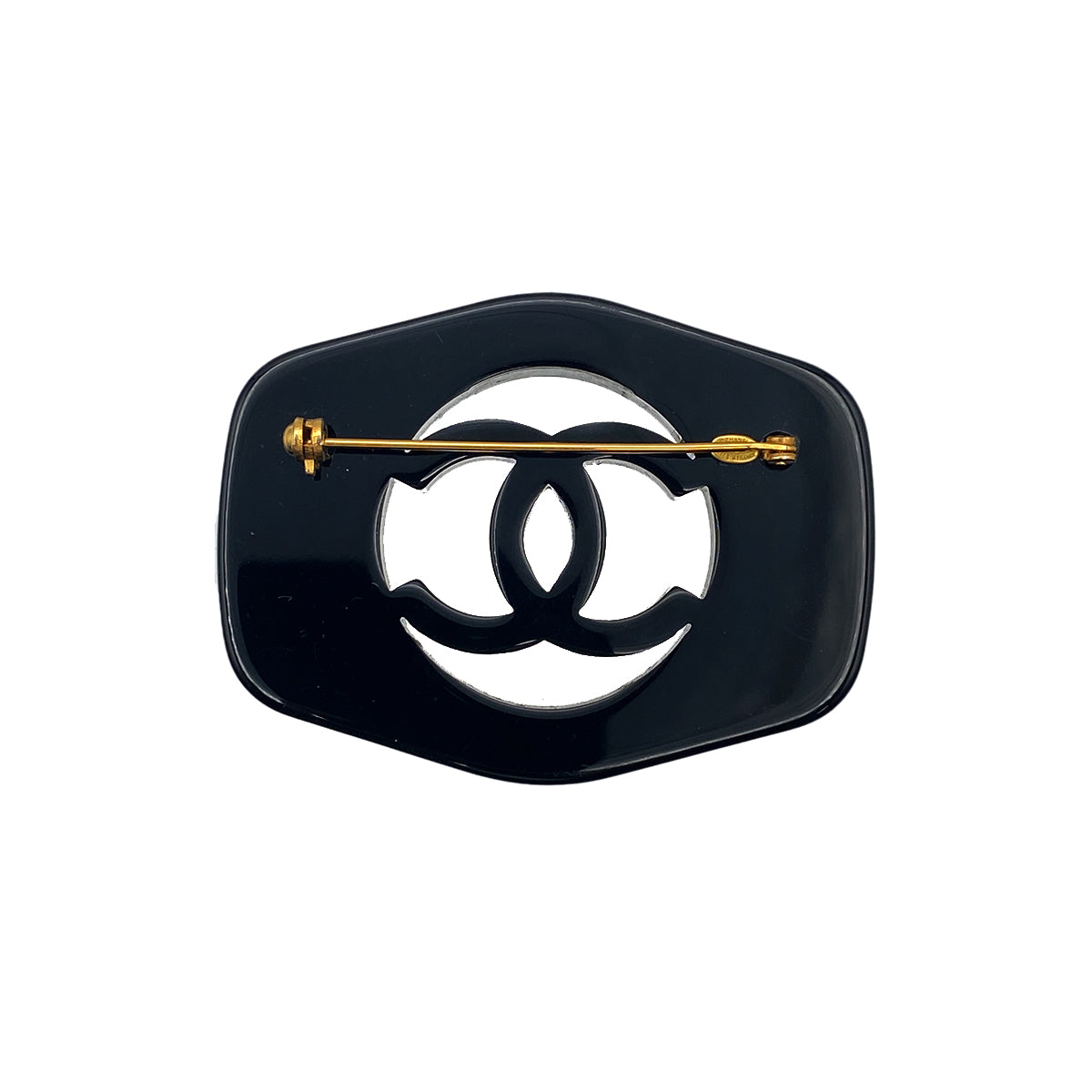CHANEL VINTAGE COCOMARK BROOCH BLACK ACCESSORY 97P 90270380