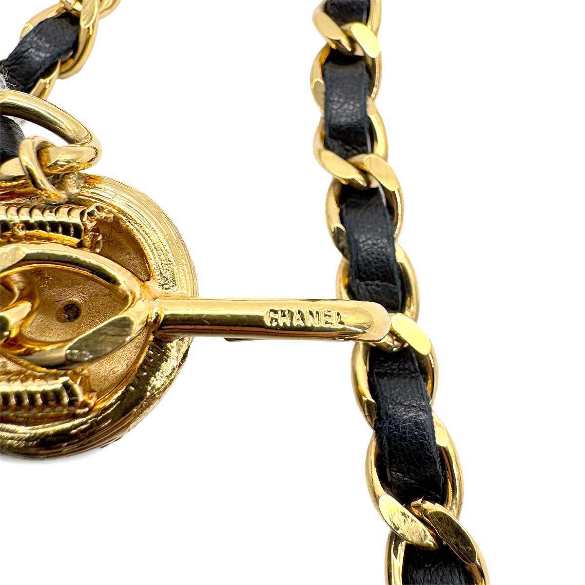 CHANEL VINTAGE CHAIN BELT LEATHER COCOMARK ACCESSORY 90270392