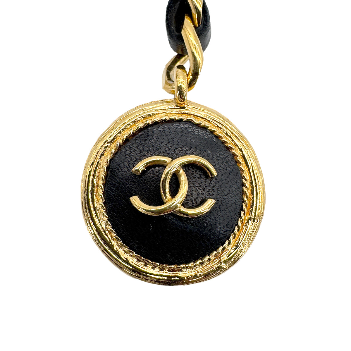 CHANEL VINTAGE CHAIN BELT LEATHER COCOMARK ACCESSORY 90270392