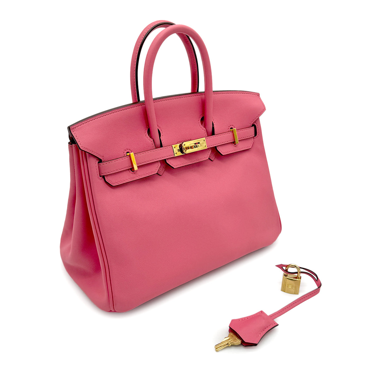 HERMES BIRKIN 25 ROSE AZALEE SWIFT HAND BAG A GHW 90270713
