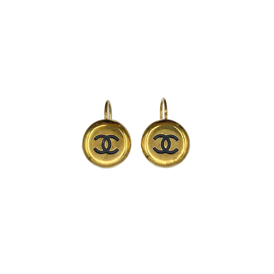 CHANEL VINTAGE EARRINGS COCOMARK ROUND GOLD ACCESSORY 97P 90270768