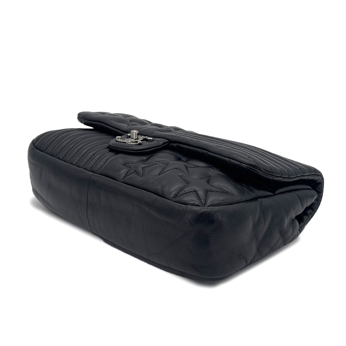 CHANEL PARIDARAS CHAIN SHOULDER BAG STAR BLACK LAMB SKIN 90270787