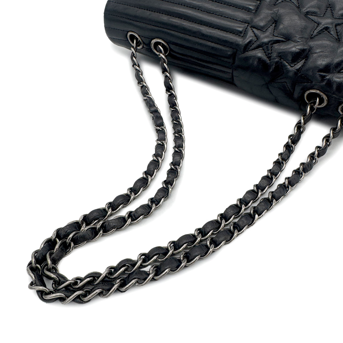 CHANEL PARIDARAS CHAIN SHOULDER BAG STAR BLACK LAMB SKIN 90270787