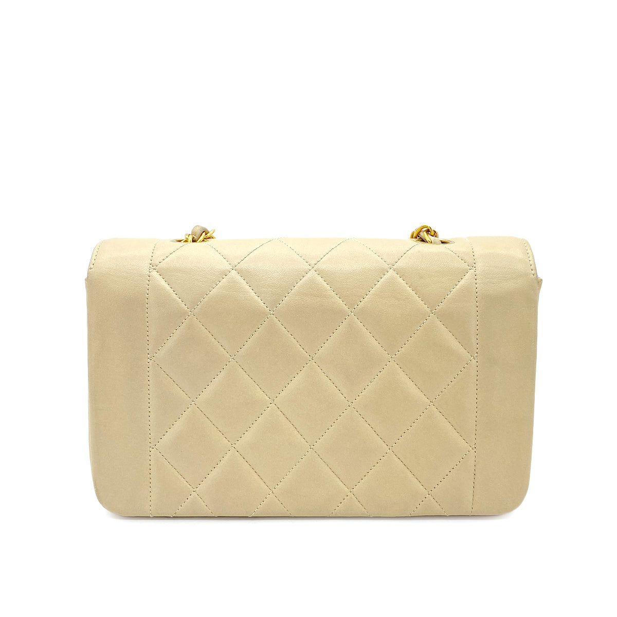 CHANEL VINTAGE DIANA SMALL CHAIN SHOULDER BAG BERGE LAMB SKIN  90270791