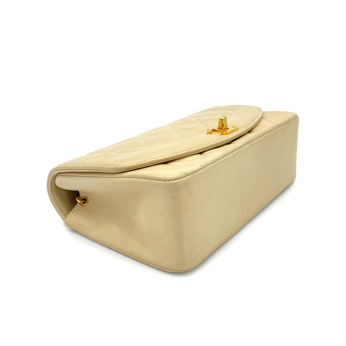 CHANEL VINTAGE DIANA SMALL CHAIN SHOULDER BAG BERGE LAMB SKIN  90270791