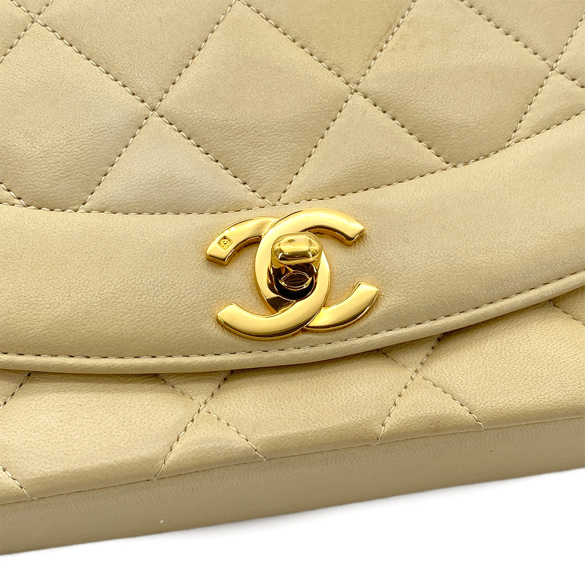 CHANEL VINTAGE DIANA SMALL CHAIN SHOULDER BAG BERGE LAMB SKIN  90270791