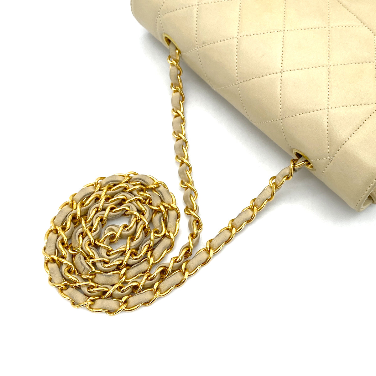 CHANEL VINTAGE DIANA SMALL CHAIN SHOULDER BAG BERGE LAMB SKIN  90270791