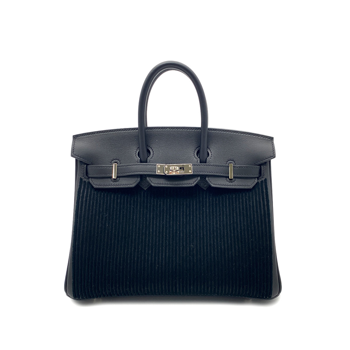 HERMES BIRKIN 25 COTE A COTE BLACK SWIFT TUFFETAGE HAND BAG B SHW 90270792