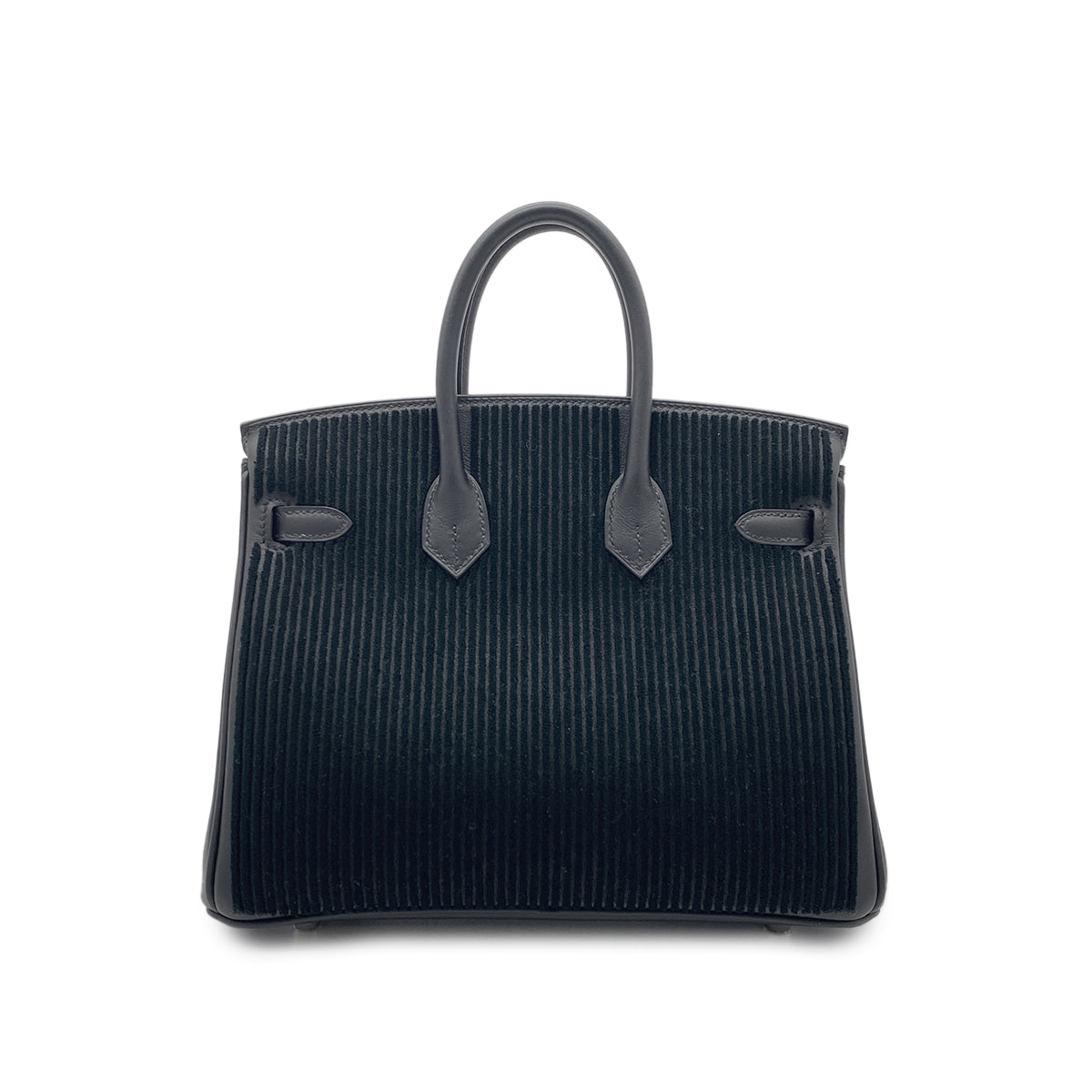 HERMES BIRKIN 25 COTE A COTE BLACK SWIFT TUFFETAGE HAND BAG B SHW 90270792