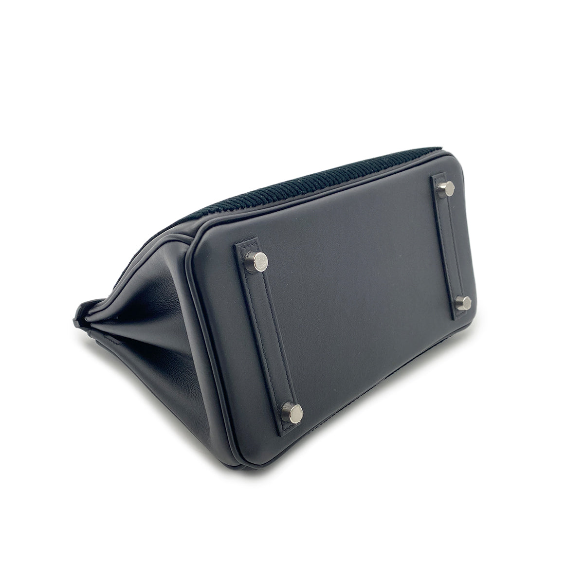 HERMES BIRKIN 25 COTE A COTE BLACK SWIFT TUFFETAGE HAND BAG B SHW 90270792