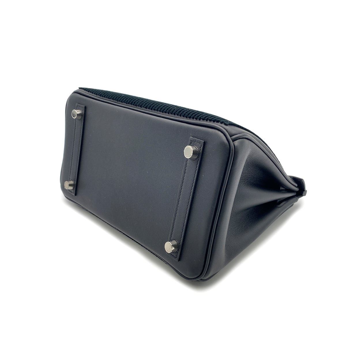 HERMES BIRKIN 25 COTE A COTE BLACK SWIFT TUFFETAGE HAND BAG B SHW 90270792