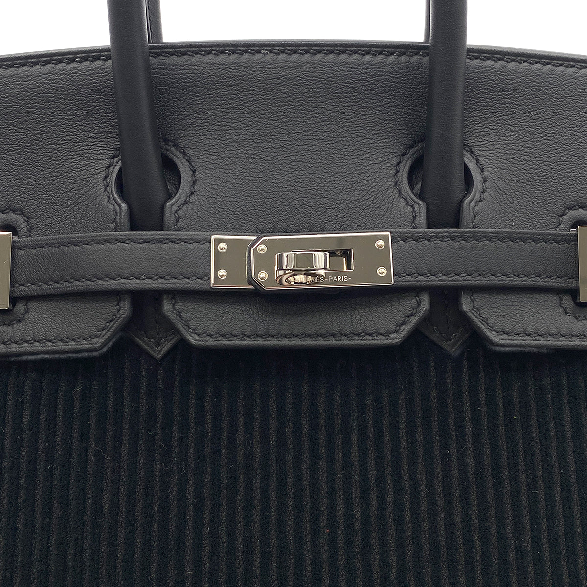 HERMES BIRKIN 25 COTE A COTE BLACK SWIFT TUFFETAGE HAND BAG B SHW 90270792