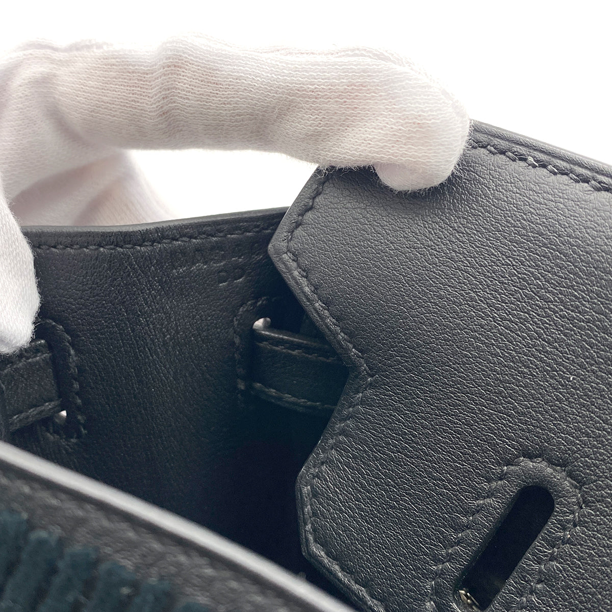 HERMES BIRKIN 25 COTE A COTE BLACK SWIFT TUFFETAGE HAND BAG B SHW 90270792