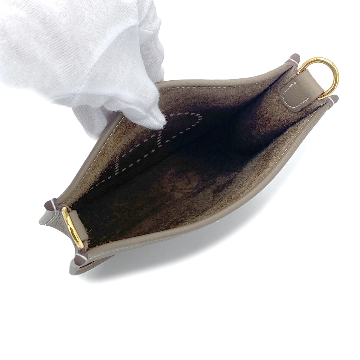 HERMES EVELYNE TPM AMAZON ETOUPE TAURILLON CLEMENCE SHOULDER BAG B 90270794