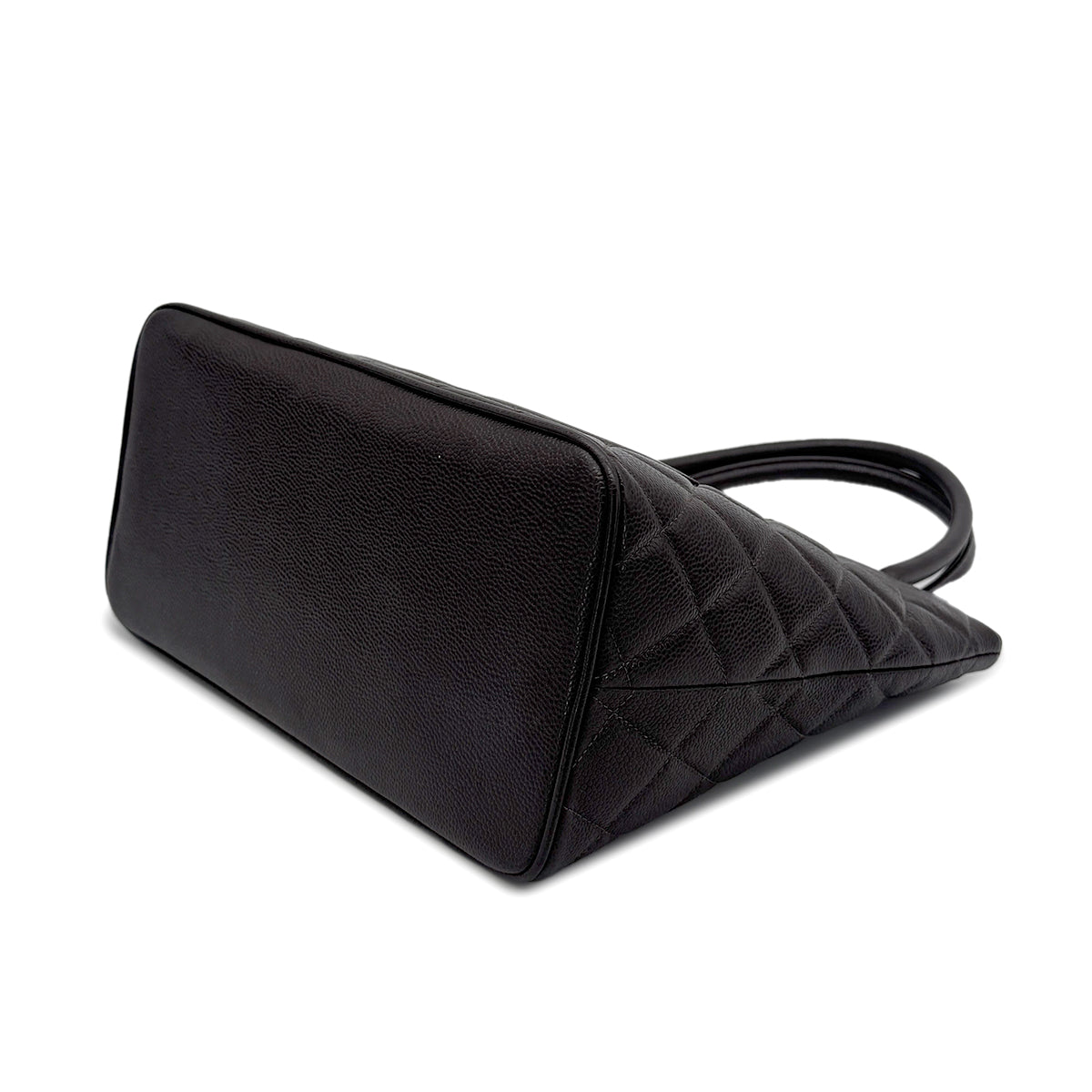 CHANEL VINTAGE MEDALLION TOTE BAG BROWN CAVIAR SKIN 90270795