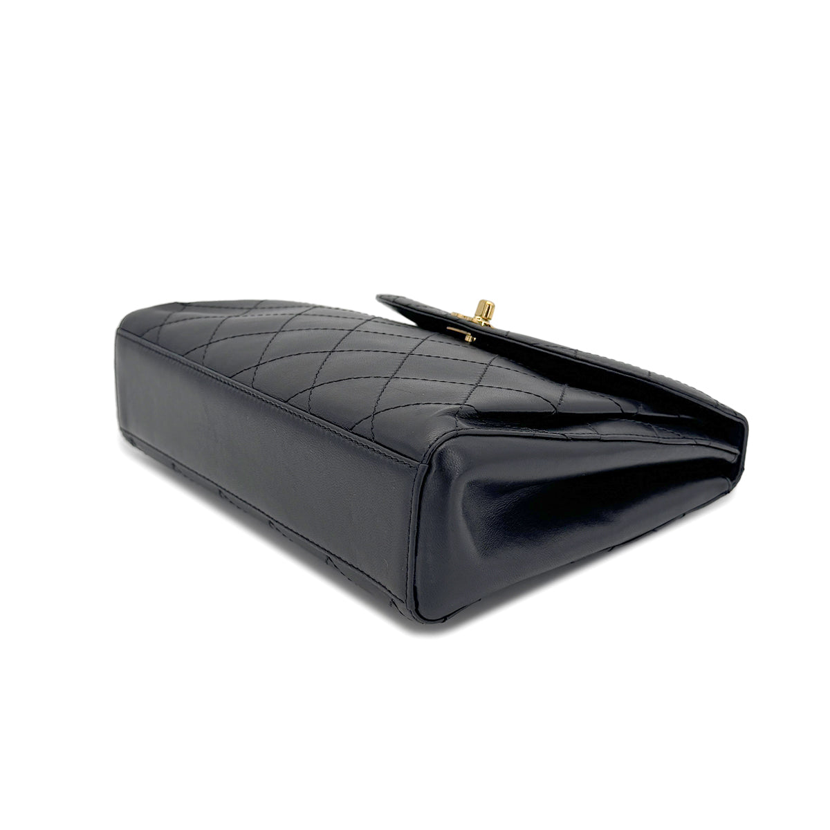 CHANEL VINTAGE MATELASSE CHAIN SHOULDER BAG BLACK LAMB SKIN 90270807