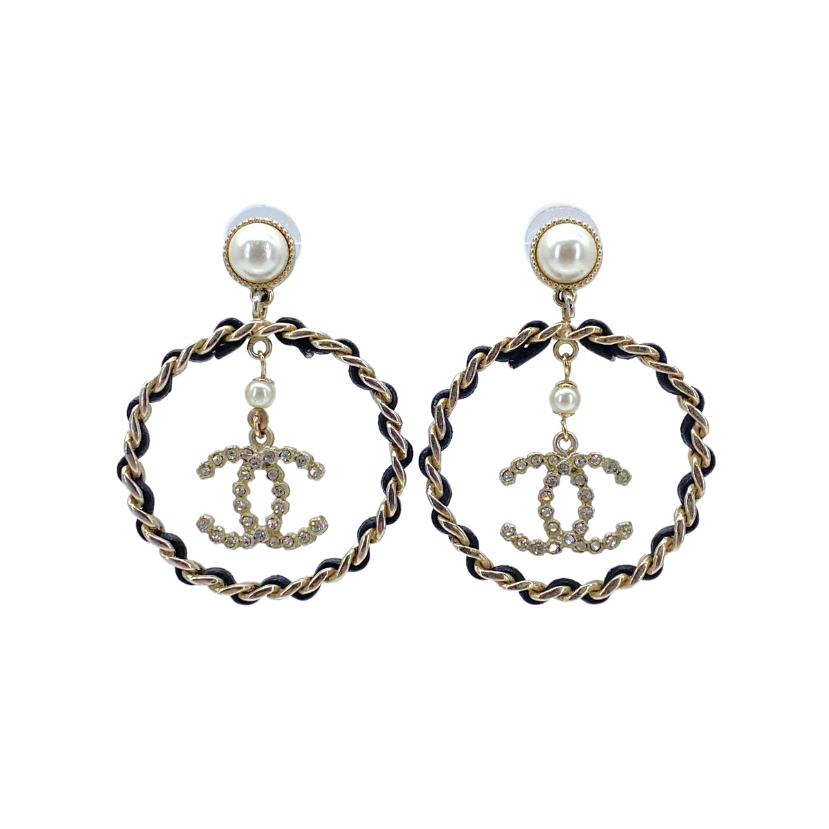 CHANEL EARRINGS COCOMARK RHINESTONE FAUX PEARL ACCESSORY D18V 90270827