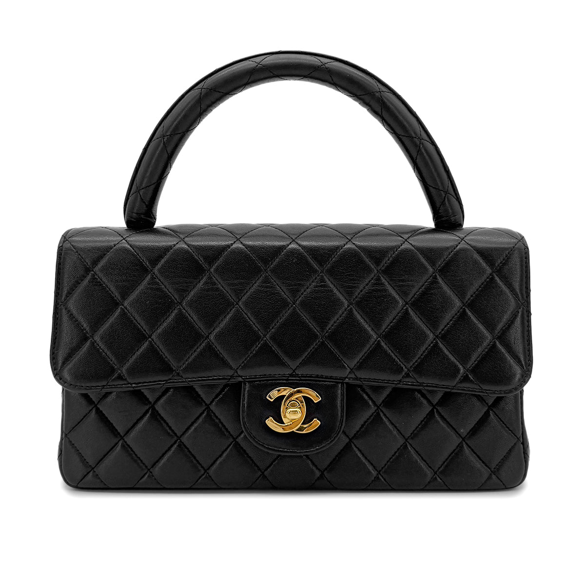 CHANEL VINTAGE PARENT-CHILD BAG PARENTS ONLY BLACK LAMB SKIN 90270847