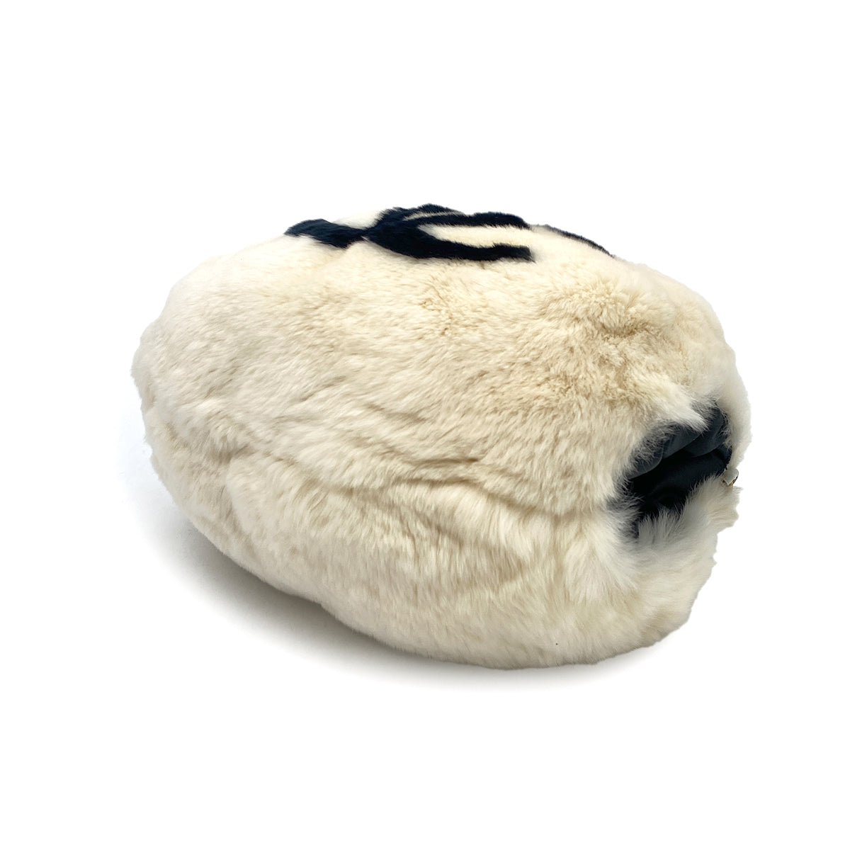 CHANEL VINTAGE LAPINFUR COCOMARK ARM WARMER CHAIN SHOULDER BAG WHITE FUR 90270848