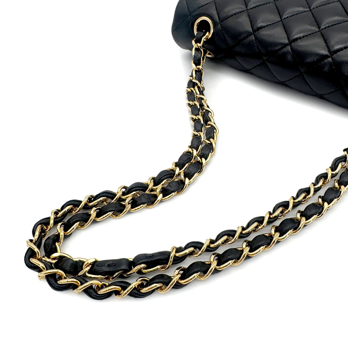 CHANEL VINTAGE CLASSIC FLAP SMALL CHAIN SHOULDER BAG BLACK LAMB SKIN 90270863
