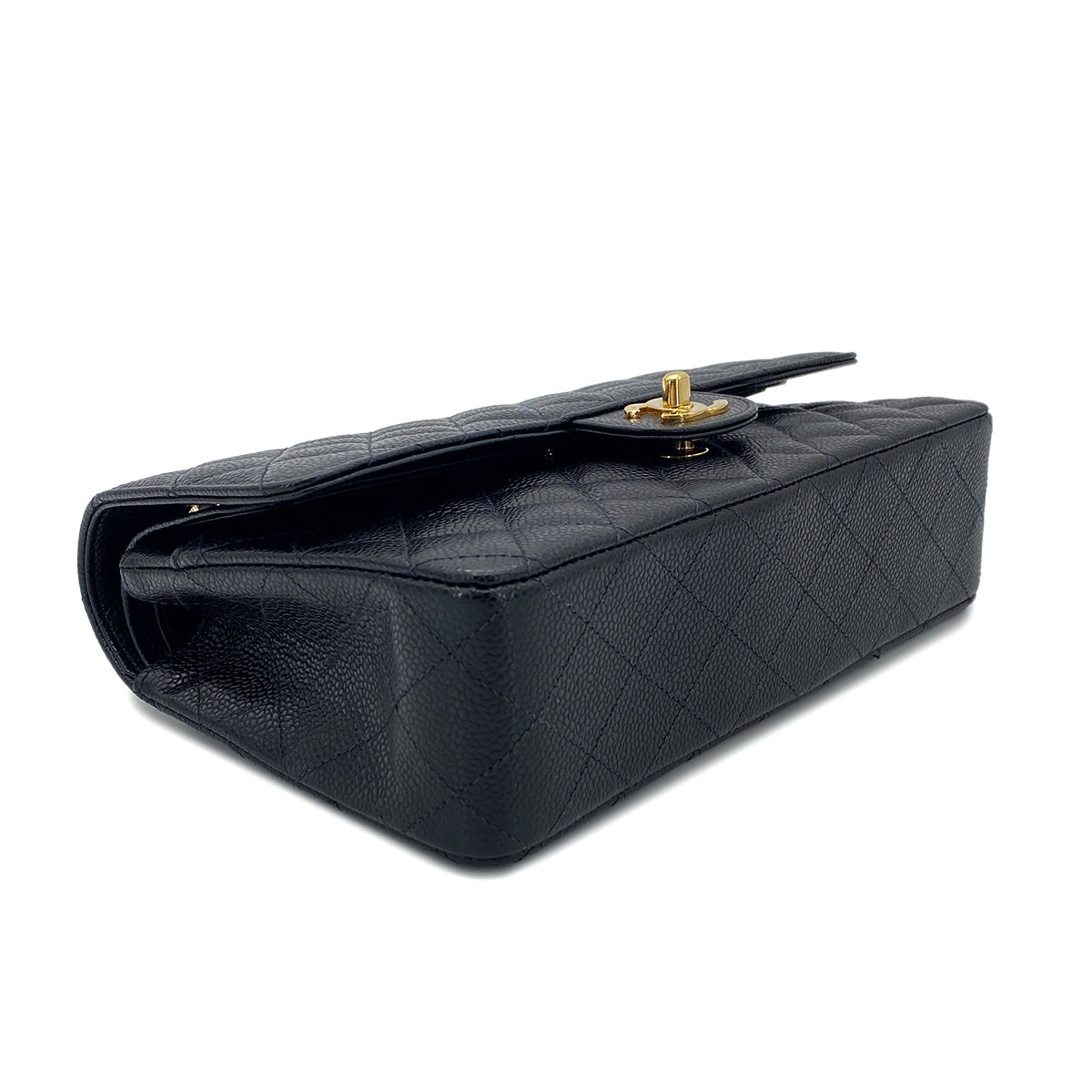 CHANEL VINTAGE CLASSIC FLAP MEDIUM CHAIN SHOULDER BAG BLACK CAVIAR SKIN 90270865