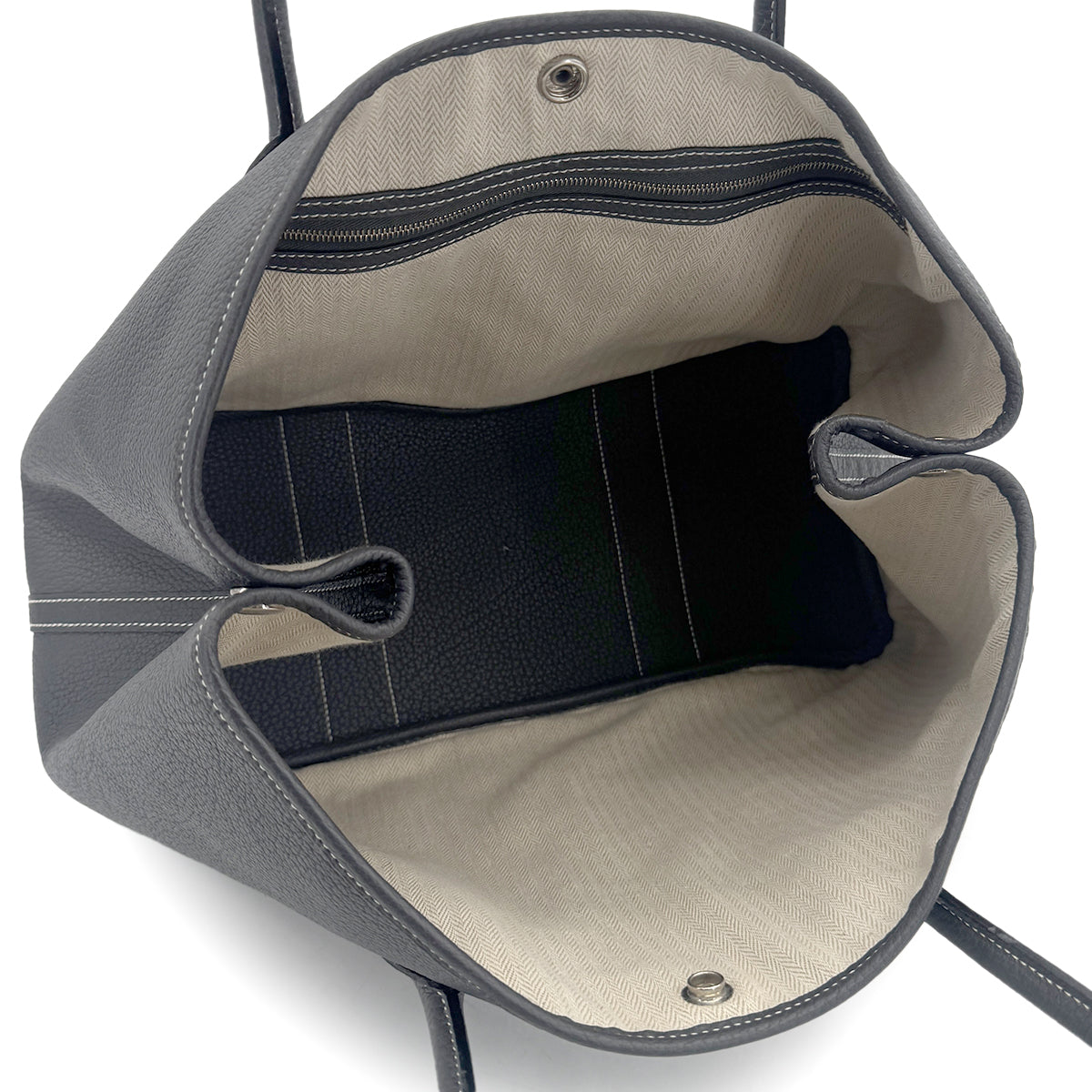 HERMES GARDEN PARTY PM GRAPHITE VEAU NEGONDA TOTE BAG □K 90269842