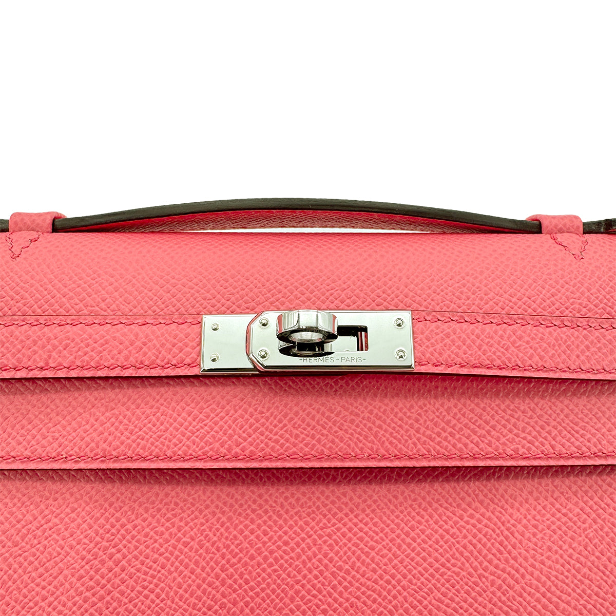 HERMES KELLY POCHETTE SELLIER ROSE AZALEE VEAU EPSOM W 90271297