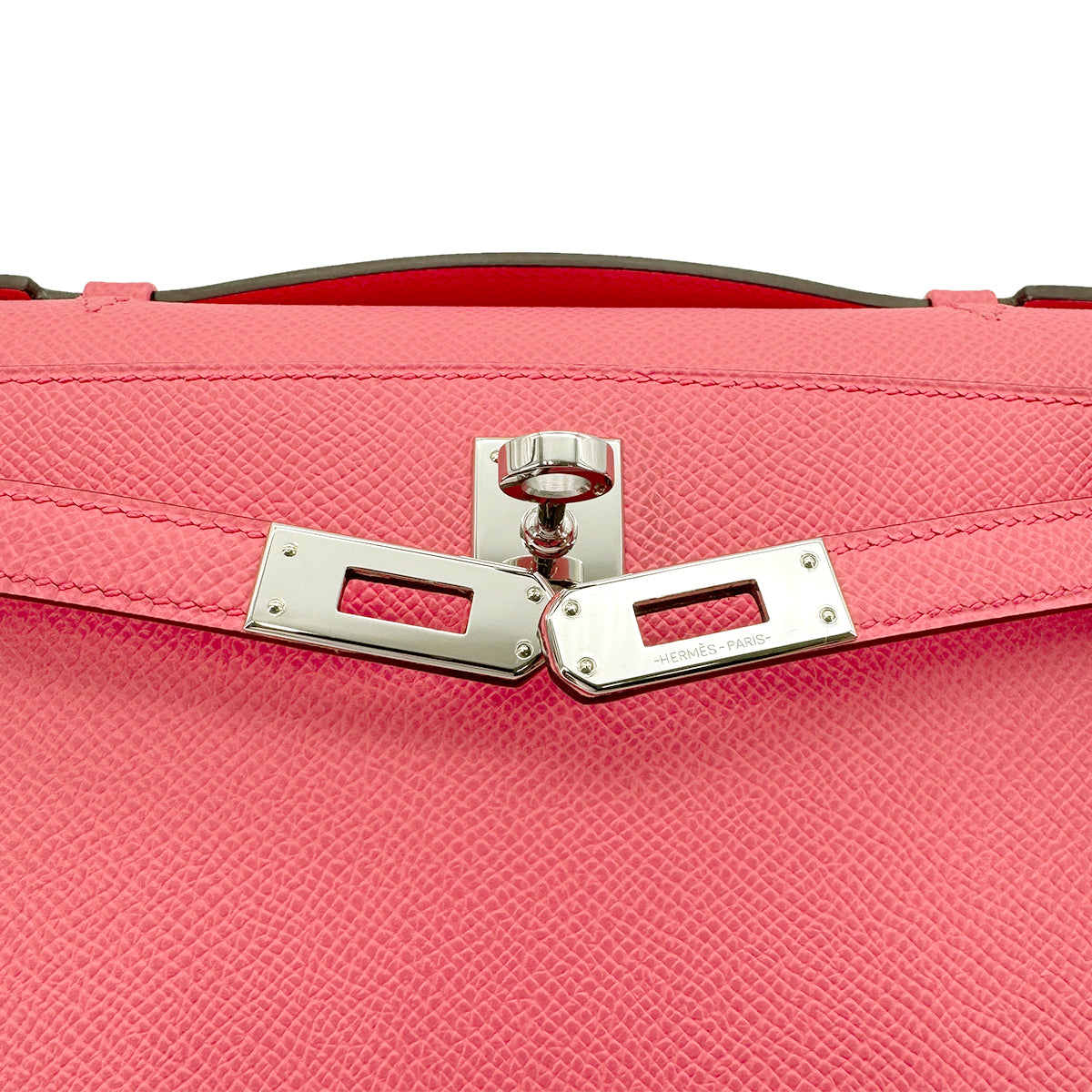HERMES KELLY POCHETTE SELLIER ROSE AZALEE VEAU EPSOM W 90271297