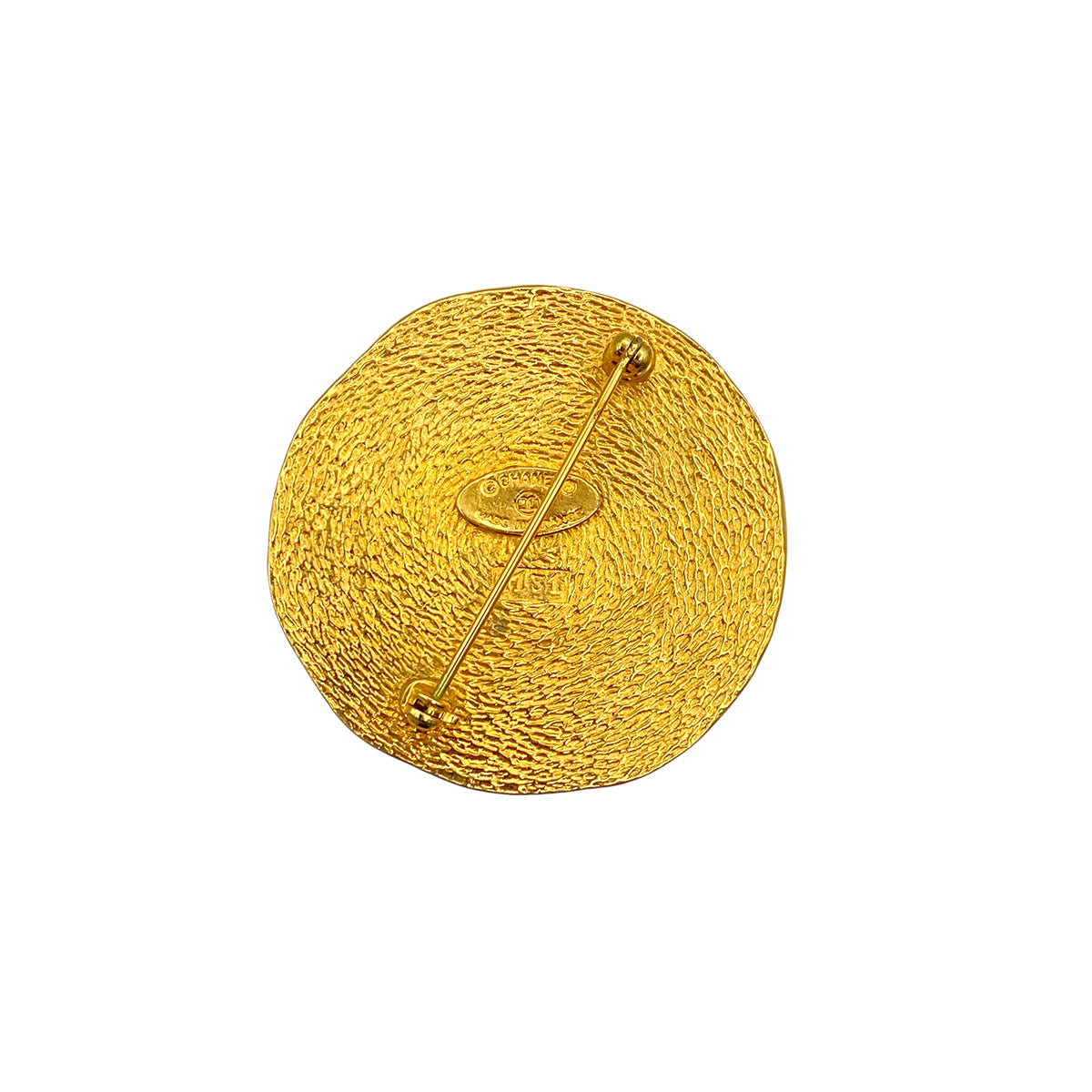 CHANEL VINTAGE CAMBON BROOCH GOLD ROUND ACCESSORY 90271303