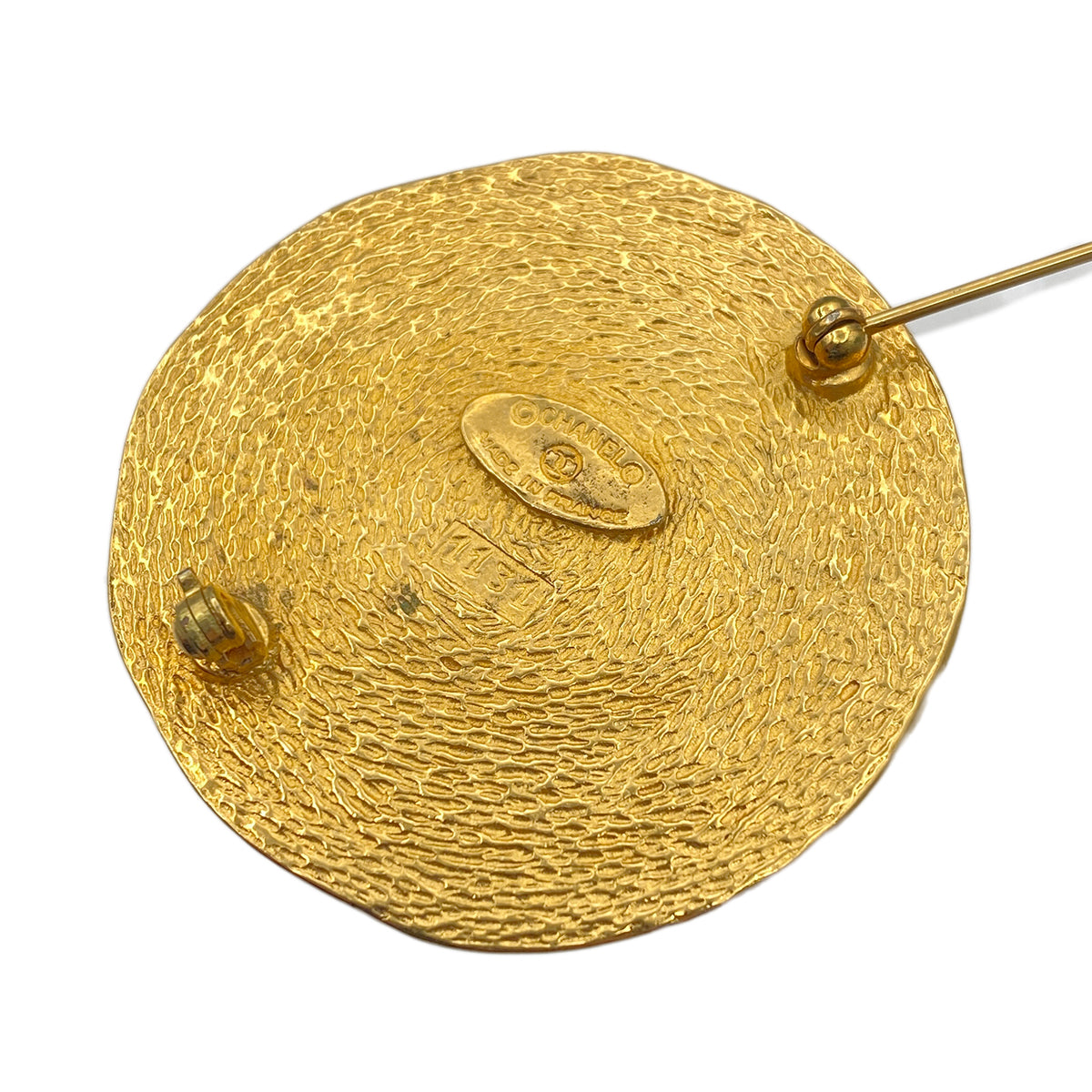 CHANEL VINTAGE CAMBON BROOCH GOLD ROUND ACCESSORY 90271303