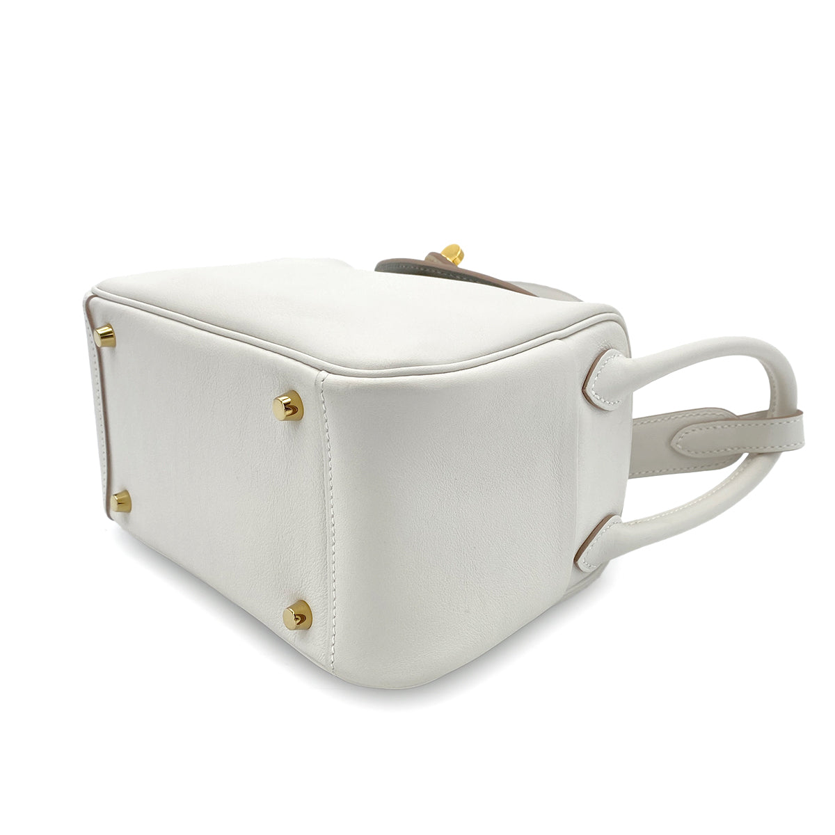 HERMES LINDY MINI 20 VERSO GRIS PERLE GRIS MEYER SWIFT SHOULDER BAG B GHW 90271383