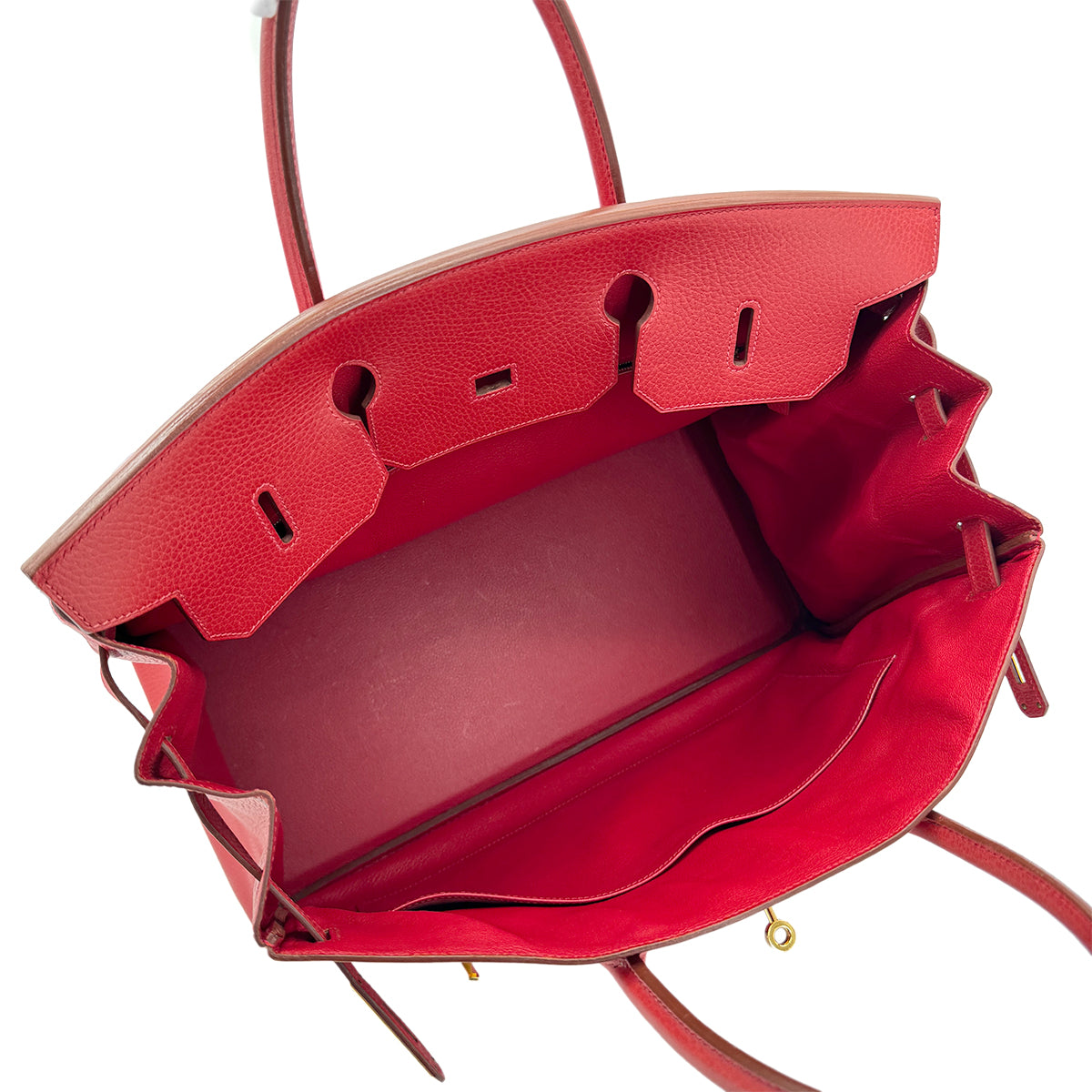 HERMES BIRKIN 40 ROUGE VIF ARDENNES HAND BAG □C GHW 90271706