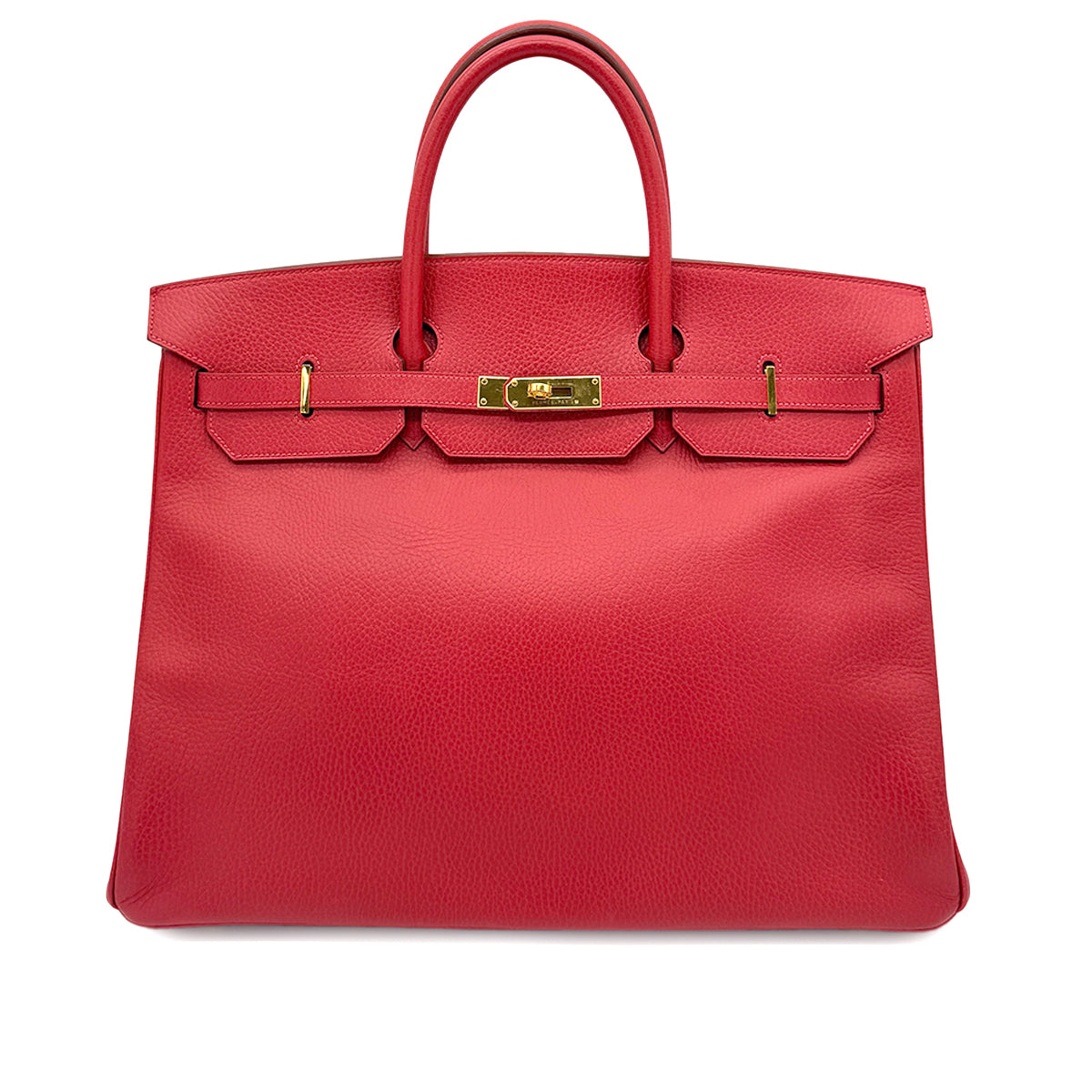 HERMES BIRKIN 40 ROUGE VIF ARDENNES HAND BAG □C GHW 90271706
