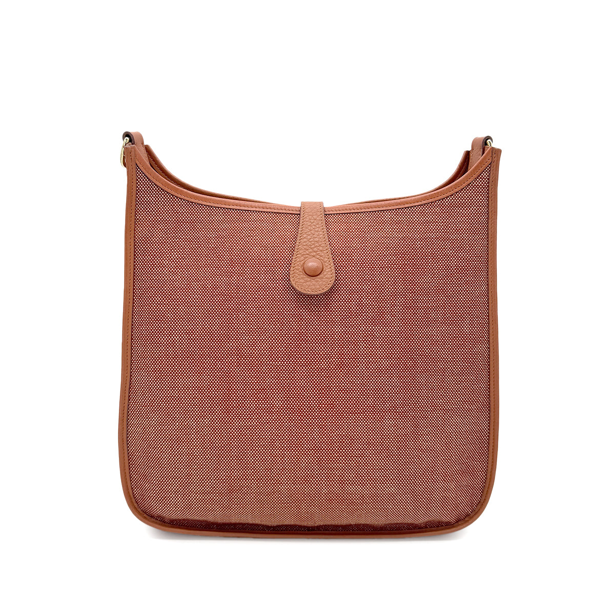 HERMES EVELYNE GM FAUVE TOILE H NEGONDA SHOULDER BAG □A 90271707