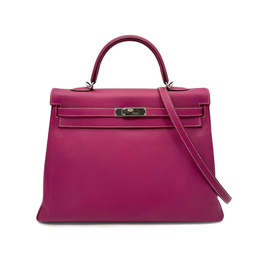 HERMES CANDY KELLY 35 RETOURNE TOSCA ROSE TYRIEN  EPSOM □P 90271710