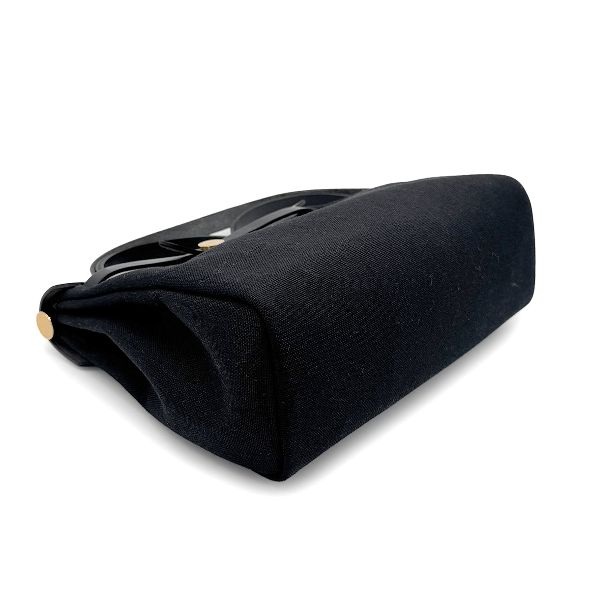 HERMES HER BAG ZIP 31 BLACK TOILE MILITAIRE TOTE SHOULDER Z 90271714