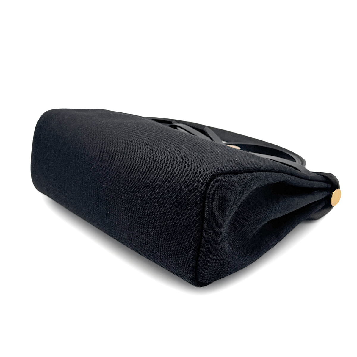 HERMES HER BAG ZIP 31 BLACK TOILE MILITAIRE TOTE SHOULDER Z 90271714