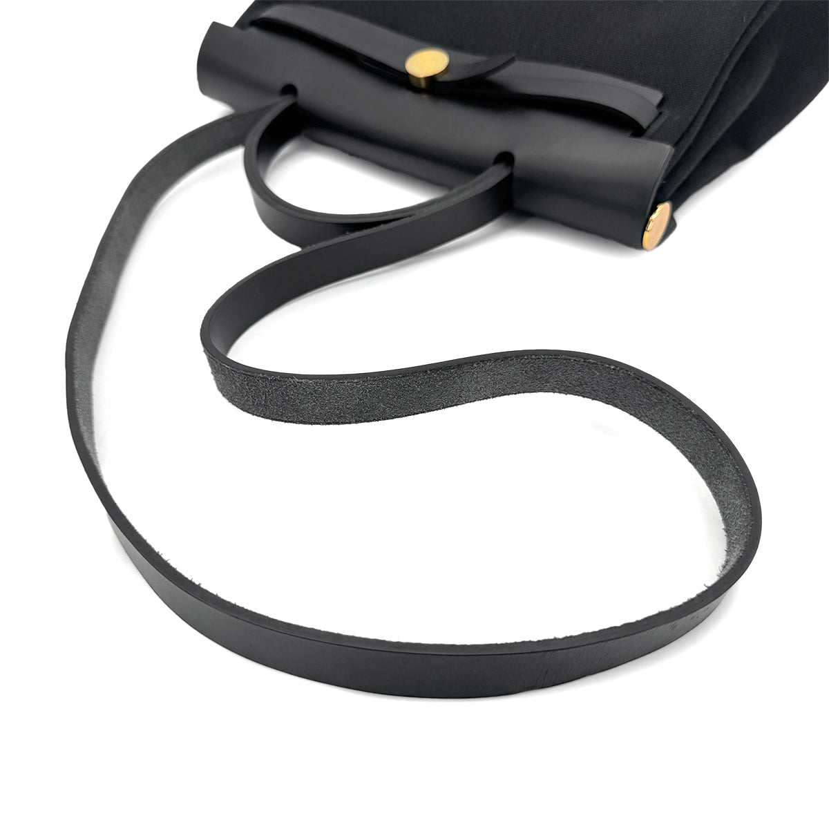 HERMES HER BAG ZIP 31 BLACK TOILE MILITAIRE TOTE SHOULDER Z 90271714