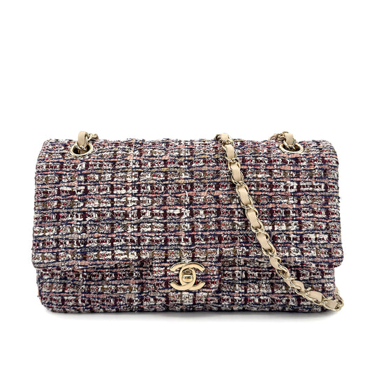 CHANEL CHAIN SHOULDER BAG PINK TWEED 90271716