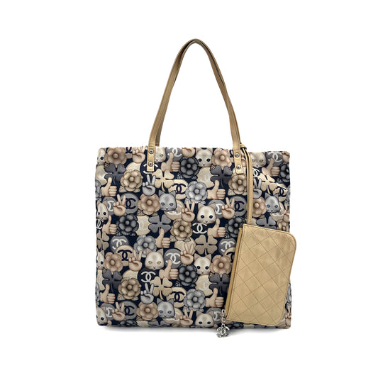 CHANEL CHOUPETTE CAT PRINT TOTE BAG BERGE 90271721