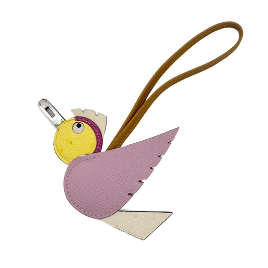 HERMES BAG CHARM BIRDY TOUCH BIRD MAUVE SYLVESTRE NATURAL JAUNE CITRON MAGNOLIA NATA VEAU EPSOM OSTRICH AGNEAU MILO SHW W 90271733
