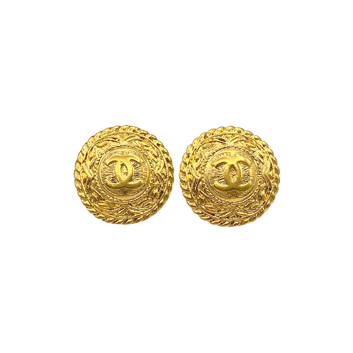 CHANEL VINTAGE EARRINGS COCOMARK ROUND ACCESSORY 90271737